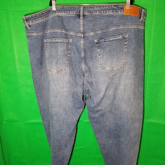 Eloquii Womens Plus Size 26 Jeans Crop Pockets Straight Leg Stretch - Picture 3 of 8